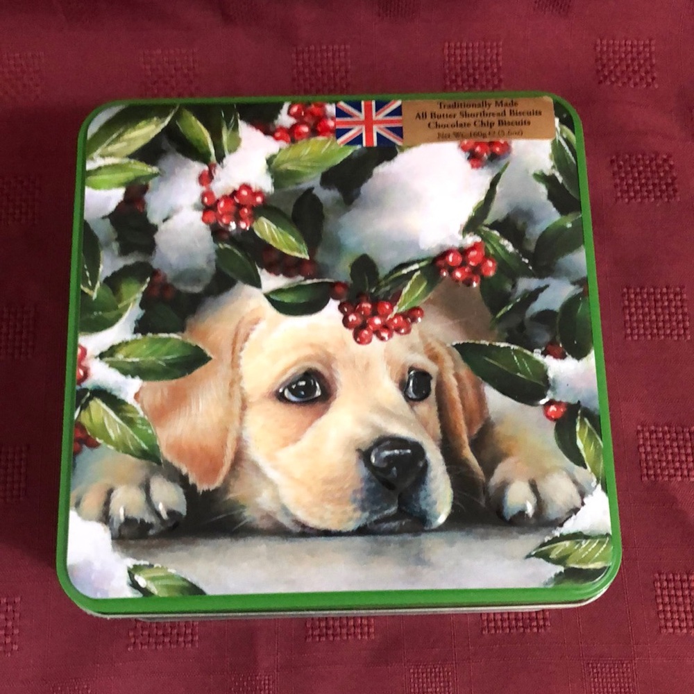 🛍️5/$20🛍️Grandma Wild’s Adorable Puppy Shortbread Biscuit tin.